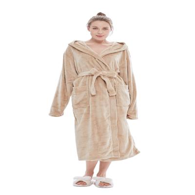 China 2021 Hot-selling Wearable Comfort Flannel Bathrobe Plush Fleece Bathrobe Soft Bathrobes for sale