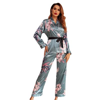 China New Design Wearable Wholesale Spot Silk Pajamas Set Women Super Soft Pajamas Adult Comfortable Onesie Pajamas for sale