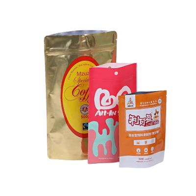 China Custom Printing 500pcs Security To Start Food Grade Aluminum Foil Bag Gold Foil Bag Plastic Bag for sale