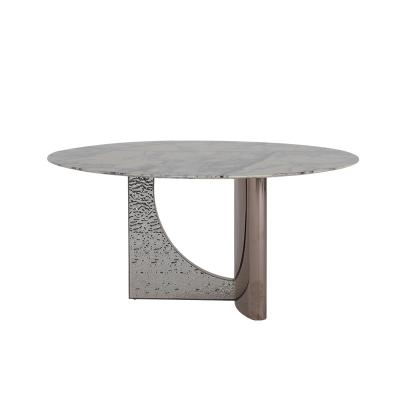 China Natural Marble Top Counter Height Table Mirrored Circle Marble Dining Table for sale