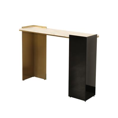 China Bronze Marble Narrow Console Table For Hotel Living Room for sale