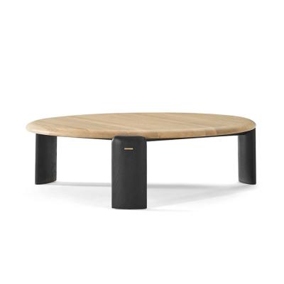 China Oak Veneer Round Coffee Table Natural Wood Top Coffee Table Customized for sale