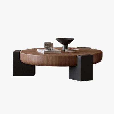 China Natural Oak Coffee Table Customized Round Coffee Table With Storage for sale