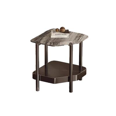 China Room Metal Marble Side Table Hotel Metal And Marble End Table for sale