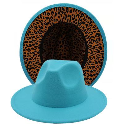 China Eco-friendly MOQ 11 color leopard wholesale good quality faux wool 4 season felt hat hat did not print cheap felt felt hat hat for women and men for sale