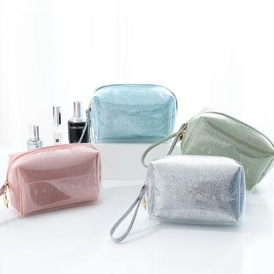 China Pink TPU Cosmetic Jelly Pouch Zipper Travel Eco-friendly Durable Anti-fouling Cosmetic Pouch Small Waterproof Make Up Bags Pouch Cosmetic Jelly Bag for sale