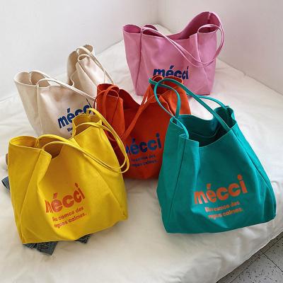 China Wholesale Eco-Friendly ECO Student Canvas Shopping Bag Travel Large Tote Handbag With Logo Summer Canvas Beach Bags Foldable Tote Women for sale