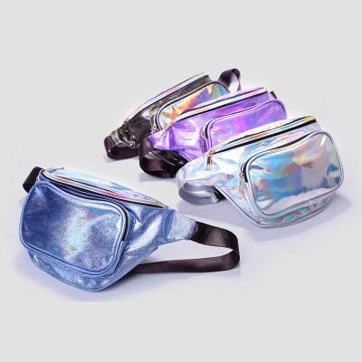 China Fashion Large Capacity Funny Bling Laser Waist Bags Eco-Friendly Silver Adjustable Women's Trunk Bags Men's Package Bags for Men and Women for sale