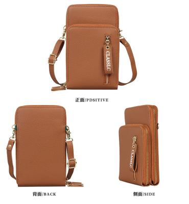 China Hot Selling PU Female Casual Cross - Body Handbag Bags With Adjustable Long Strap PU Leather Cross - Body Cell Phone Bags For Women for sale