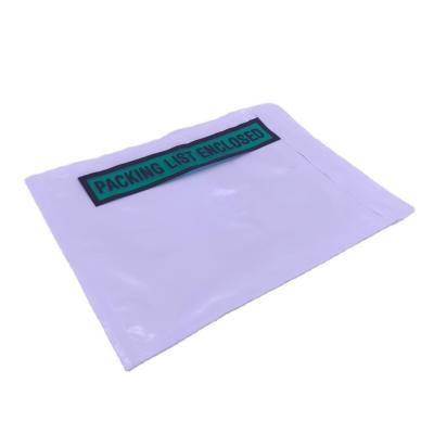 China Clear Plastic Self Adhesive Messenger Packing List Envelope Shipping Label Self Adhesive Envelope With Pocket for sale