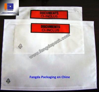 China Envelope enclosed documents PP plastic sleeves in 2 ply A5 = A4 for sale