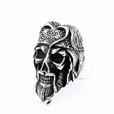 China CLASSIC Skull Steel Viking Soldier Ring SS8-662R Biker Stainless Steel Party Fashion Jewelry Punk Gift for sale