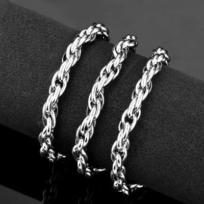 China SS8-BN1028 Soldier's Wholesale Twisted 6mm Chains CLASSIC Titanium Steel Necklace for sale