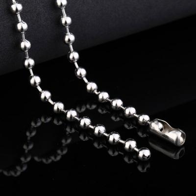 China CLASSIC SS8-BN1002 Soldier Trendy Titanium Steel Round Steel Bead Chains Wholesale Necklace Balloons Chain for sale