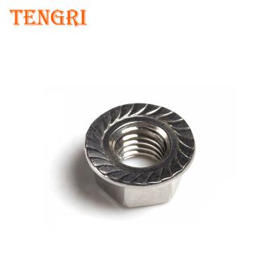 China Industry Tengri DIN6923 High Tensile Carbon Steel Castellated Hex Flange Nut for sale