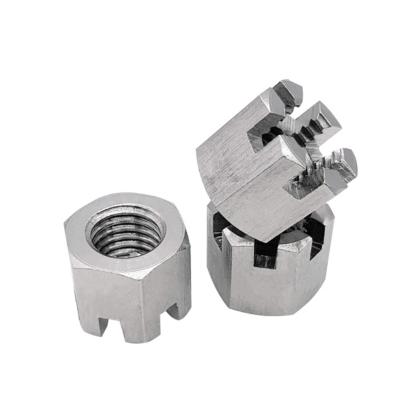 China Heavy Industry 304 Stainless Steel DIN935 Hex Lock Hex Slotted Round Castle Nut 316 for sale