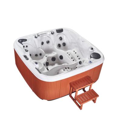 China Modern luxury hydro outdoor spa for 5 person with colorful waterfall for sale