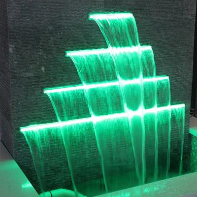 China Hot Sale Acrylic Indoor Waterfall Ornament Swimming Pool Landscape Swimming Pool Artificial Water Drop with Colorful LED Light for sale