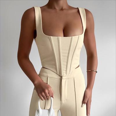 China 2022 Summer Breathable Spring Camis Vest Solid Mumaroho WT22048B Sexy O-Neck Bodycon Tanks Corset Crop Tops Women for sale