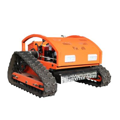 China Home Use 7.5HP Mini Gasoline Remote Control Electric Battery Robot Lawn Mower 4-Stroke Mini Automatic Crawler Lawn Mower for sale