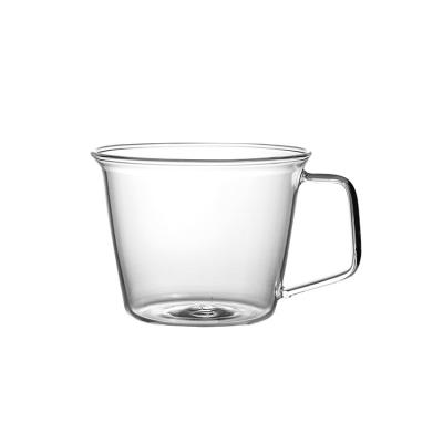 China Stocked Tea Coffee Glass Mug With Handle Coffee Shop High Quality Clear Stylish Strength Tea Mugs Supplier For 1 Users All-season LFGB for sale