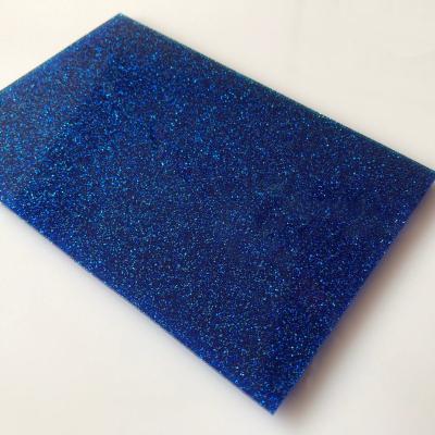 China Advertising display yageli factory direct cut to size 3mm light blue pmma glitter acrylic sheet for decoration for sale