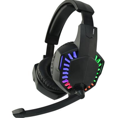 China Rainbow Light Colorful Light Band Comfortable Ear Rate Gaming Headphones 2021 Normal Security Headset for sale