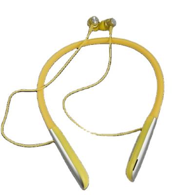 China Magnetic Yellow Portable Sports Headset Volume Control Design Neckband Wireless Earbuds for sale