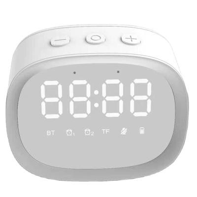 China Alarm Clock ABS Waterproof Cheap White Alarm Clock With Wireless Rechargeable Speaker for sale