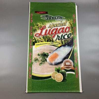 China Rice Fertilizer Flour Seeds Charcoal Printed PP Woven Bags Logo Printing Custom PP Woven Sack With Lamination Rice Bags for sale