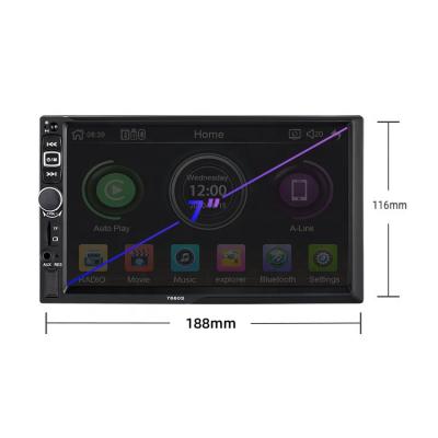 China Factory Wholesale Universal Stereo Dual 7 Mp5 Thumb Touch Screen Car Radio Stereo Player for sale