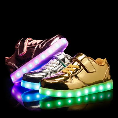 China Breathable size 25-37 USB charging led shoes for kids light up sneakers for boys girls glowing party shoes stage shoes for sale