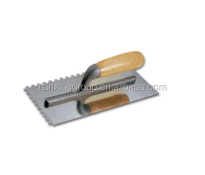 China Carbon Steel Trowel Aluminum Foot Plastering Trowel With Wooden Hand for sale