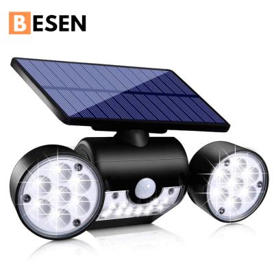 China Garden BesenLed Plant Lamp Led Clamping Flood Circuits Outdoor Bright Mounted Double Sided Black Solar Wall Light for sale