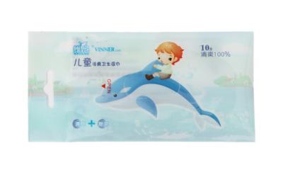 China Recyclable Back Seal Bag , Wet Tissue Bag With Sticker for sale