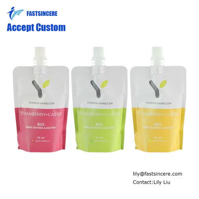 China Clear Drink Baby Food Stand up Plastic Spout Pouches Package for Juice / Cosmetic for sale