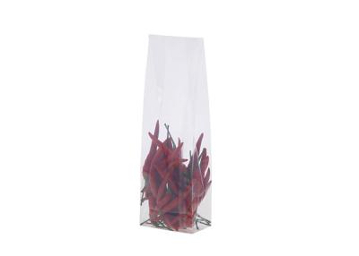 China Clear Square Block Bottom Plastic Packaging Bags For Vegetable Packaging for sale