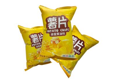 China Custom Printed Plastic Middle Seal Potato Chips Packaging Bag Food Pouch for sale