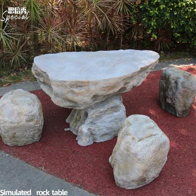 China Wholesale customizable universal outdoor decorative simulation leisure stone tables and stools for sale