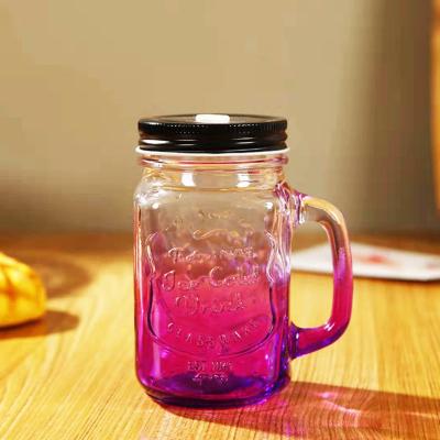 China Viable Folding Stocked RubySub Wholesale 12 Ounce Sublimation Mason Jars Matte Glass Mug With Lid Straw Bulk for sale