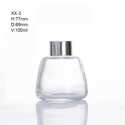 China Fashionable Home Decor Half Round Clear Glass Diffuser Bottle 100ml Aroma Oil Bottle for sale