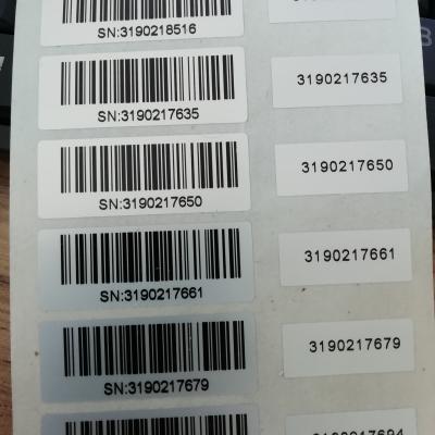 China Barcode barcode label, serial number, logo/label for sale