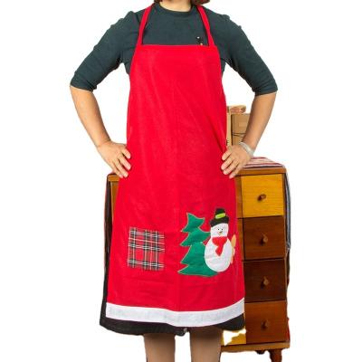 China Letterpress Printing 2021 Santa Christmas Kitchen Apron Festive Decoration Supplies Christmas Dinner Apron Christmas Decoration Apron for sale