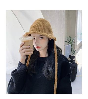 China Fashion\Winter Comfortable\Durable New Outdoor Knitted Acrylic Bucket Hat With Braid Women Fashion Solid Autumn Panama Bob Fisherman Fishman Hats for sale