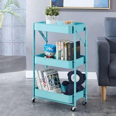 China Multifunctional Shelf Kitchen Stand Kitchen Organizer Shelf Hotel Restaurant Home Organizer 3 Tiers Foldable for sale