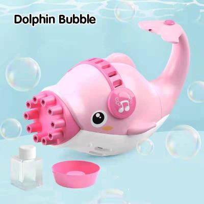 China Wholesale Entertainment Dolphin Shape Toys Blowing Water Soap Electric Kids Bubble Gun Big Dolphin Electric Soap Toys Bubble Gun for sale