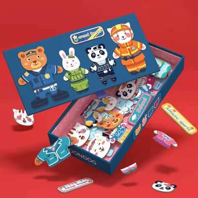 China Develop Children's Intelligence and Changing Puzzle Long Magnetic Dress Dressing Big Jigsaw Box Change Clothes White Board Kids Early Educational Drawing Toys for sale