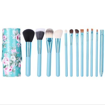 China Angular Blush New2021 12pcs Portable With Colors Horse Hair Makeup Brush Full Set Makeup Brush Powder Eye Brush Luminous Beauty Tools for sale