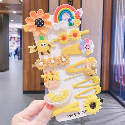 China Popular Kids Cartoon Flower Fruit Hairpins Elastic Bands Girls Wholesale Colorful Cute New Girls Hair Soft Headwear Accessories for sale