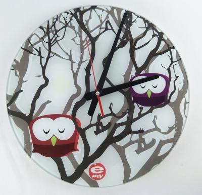 China Calendars Customized Tempered Glass Decorative Wall Clock for sale